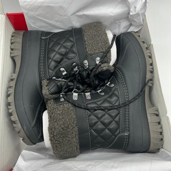 Cougar Waterproof Winter Boots Size 9W Black Quilt Carlisle Lace Up - Picture 2 of 11